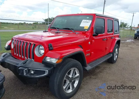 2021 Jeep Wrangler Unlimited Sahara 4X4 z USA, uszkodzony, nr VIN 1C4HJXEN3MW645824